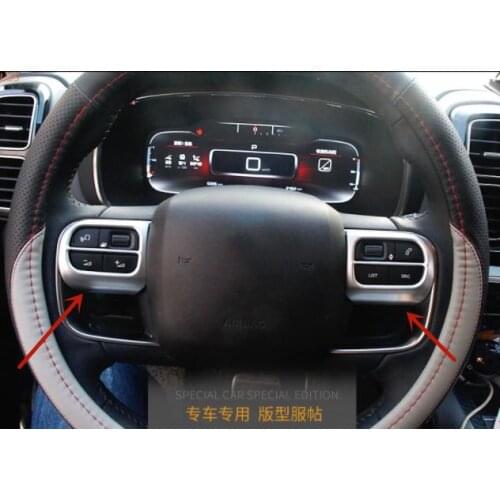For Citroen C5 AIRCROSS 2017-2019 ABS Chrome steering wheel button Decorative patch Anti-scratch decoration Car styling