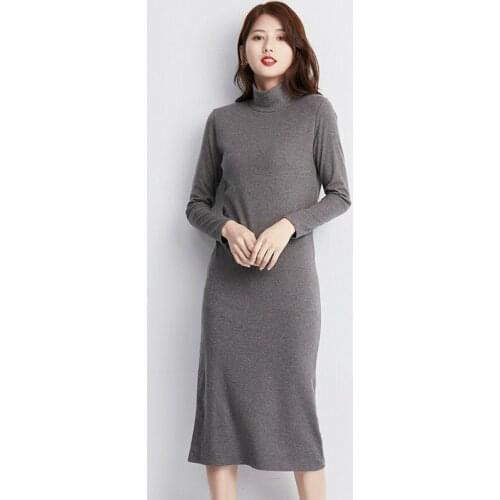 Girls Oversized Long Sleeve Spring Cotton T-shirt Dress Women Slim Fit Bodycon Long T Shirt Dress Elegant Female Vintage Top XXL