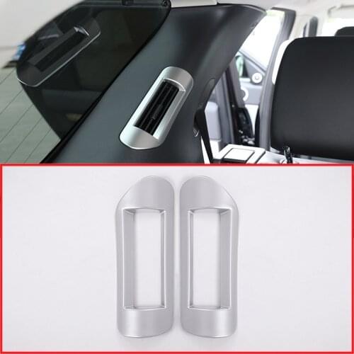 For Land Rover Discovery 5 2017 Car-styling ABS Matte Chrome C Pillar AC Vent Frame Cover Trim Luxury Accessories Set of 2pcs