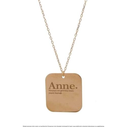 Mother Inscribed Silver Necklace Rose Plated 925 Sterling