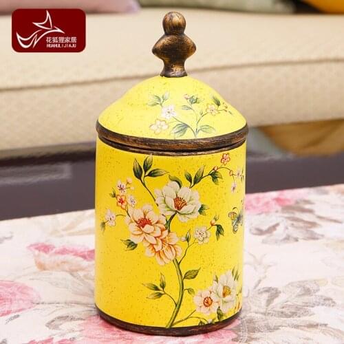 European Rural retro ceramic storage tank American Rural creative candy storage tank jewelry box decoration