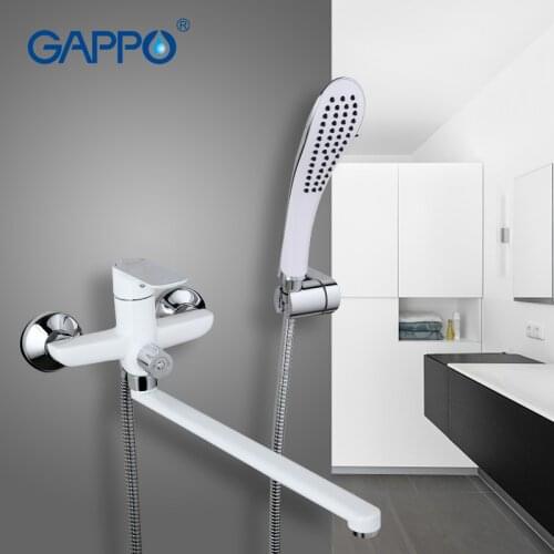Gappo white Bath shower system faucet set Brass surface Spray painting bathroom tap shower head bathtub waterfall faucet g2248