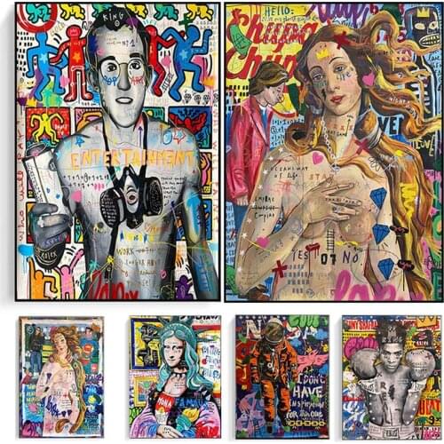 Graffiti ArtThe Birth Of Venus Poster Reproductions Oil Painting Canvas Print Wall Picture For Living Room Home Decor Frameless