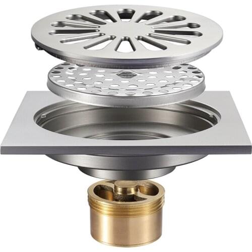HIDEEP Floor Drains Stainless Steel Square Shower Floor Drain Tile Insert Drain Channel for Bathroom Kitchen Waste Grate Retail