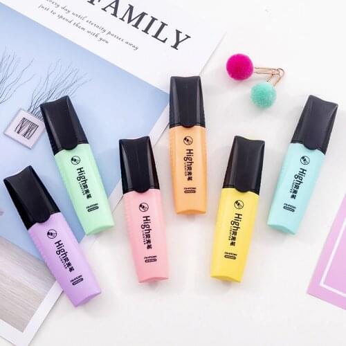 Macaroon Color Mini Colorful Candy Color Highlighters Promotional Art Markers Fluorescent Pen Gift Stationery