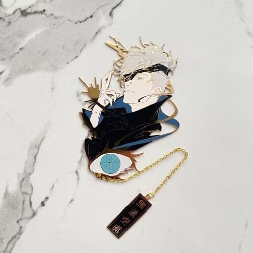 Anime Jujutsu Kaisen Itadori Yuji Gojo Satoru Metal Bookmarks Fashion Student Classic Bookmarks Decor Cosplay Birthday Gifts