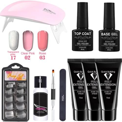 Nail Mold Extension Glue Set Professional Manicure Tools Portable for Home Daily Use Practice