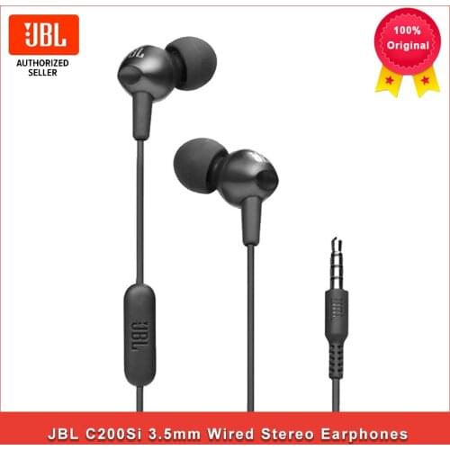 Original JBL C200Si 3.5mm Wired Stereo Earphones Deep Bass C200SI Music Sports Headset Gaming Headphone Handsfree with Mic