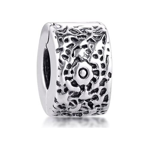 Authentic 925 Sterling Silver Layers of Lace Clip Stopper Charms Fits Pandora Bracelet Charmsy Beads DIY Jewelry Making