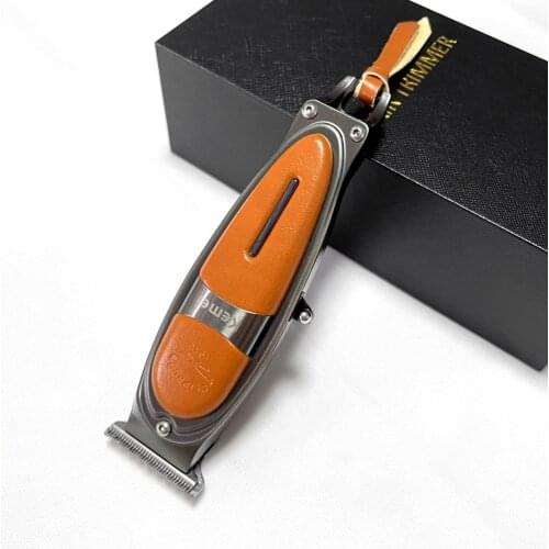 Kemei KM-1946 Professional Mens Hair Clipper USB Noise Reduction Hair Trimmer with Metal Leather Cover Salon Hair Cut Machine