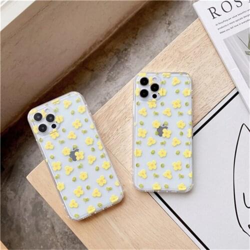 Luxury Clear Small Floral Case For iPhone 11 12 Pro Max 7 8 Plus 12 Mini X XR XS Max SE 2020 Soft Silicone Protective Back Cover