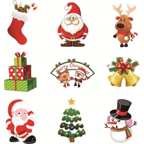 Christmas Removable Window Glass Sticker Christmas Decorations for Home Santa Snowman Navidad 2020 Natal Noel New Year 2021 Gift
