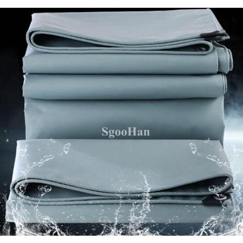 Silver-gray PVC Coated Banner Tarpaulin Rainproof Cloth Outdoor Awning Waterproof Oilcloth Shading Sails Flame Retardant Cloth