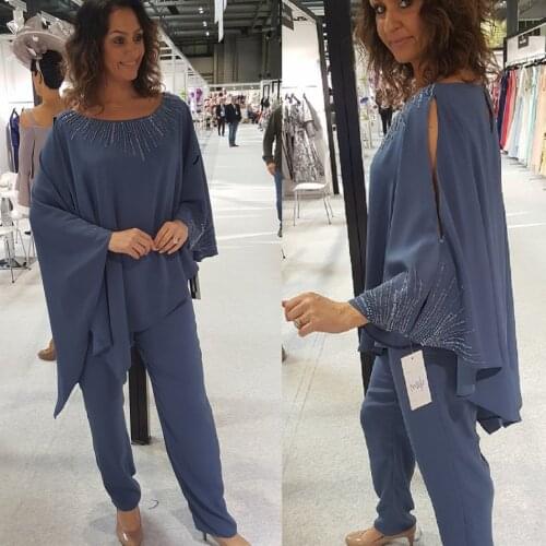 2020 Chiffon Formal Pant Suits For Mother Groom Dresses Evening Wear Long Mother of the Bride Dresses Wedding Guest Women Gowns