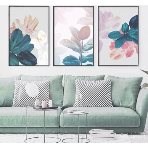Nordic Leaves Wall Art Print Canvas Painting Decorative Picture Modern Posters Wall Decor Living Room Art Home Decor Unframed