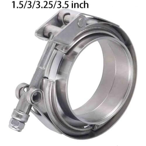 V Band Clamp 1.5/3/3.25/3.5 inch Stainless Steel Quick Release V Band Clamp With Male Female Flange Exhaust Pipe Clamp