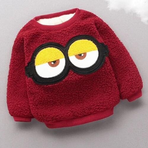 Boys Girls Winter Sweatshirts Childrens Warm Pullovers Infant Sweatshirts Baby Girls Plus Fleece Padded Tops Cute Cartoon Top