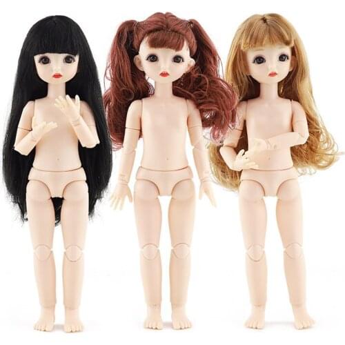 1/6 BJD Doll 22 Joint Moveable Dolls 30CM Doll with Makeup Naked DIY Baby Dolls Kids Toys for Girls
