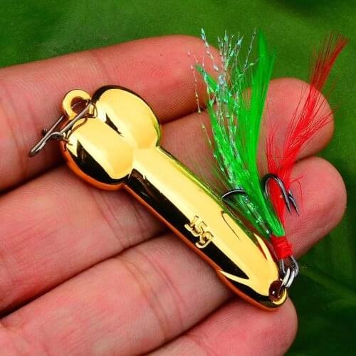 1PC Spoon Bait Fishing Lure 5g/10g/15g/20g/28g/35g/50g Spinner Gold Silver Hard Metal Fishing Tackle Baits with Feather Hook