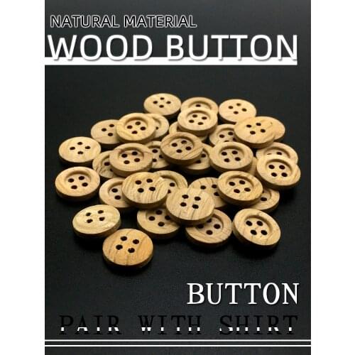 100 Pcs Mixed Wooden Buttons Natural Color Round 4-Holes Sewing Scrapbooking DIY Buttons Sewing Accessories Craft For Clothing