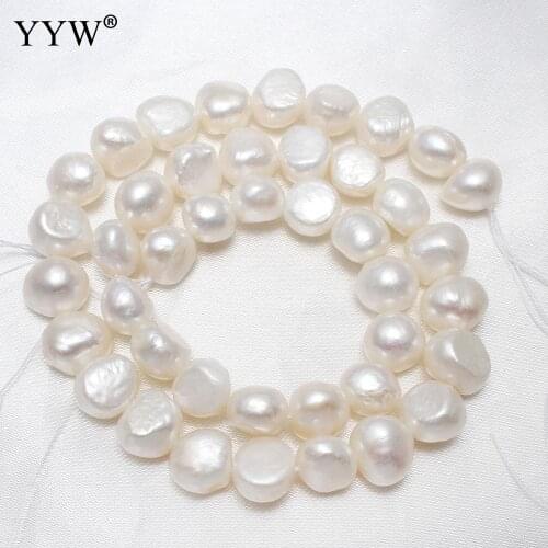 11-12mm Natural Freshwater Pearl Beads White Purple Baroque Pearl Loose Beads For DIY Necklace Bracelet Jewelry Making Finding