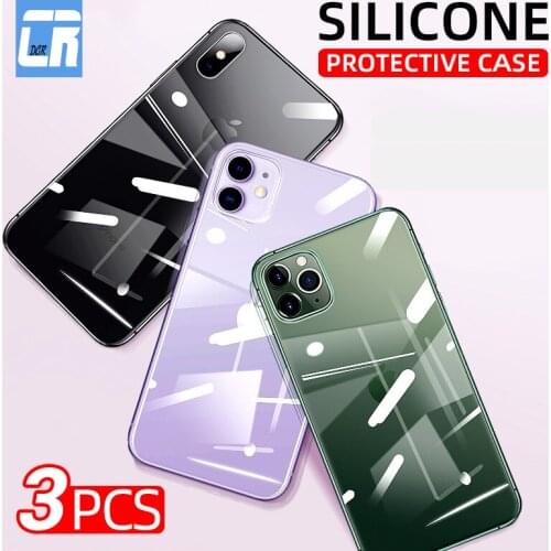 3Pcs Silicone Phone Case For iPhone 11 12 Pro XS Max Case Soft Back Cover For iPhone 11 Pro X XR 6s 7 8 Plus 12 mini SE Case
