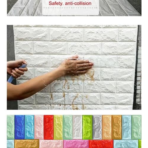 3D Wallpaper Brick Wall Stickers Decor Foam Wall Covering Wall Sticker For Living Room DIY Background