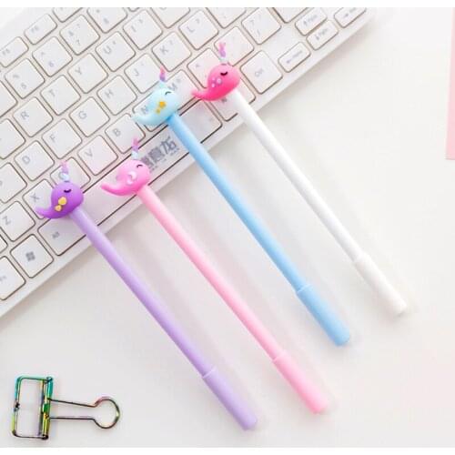 4pcs Cute Whale Gel Pen 0.5mm Ballpoint Black Ink Pens for Writing Cute Gift Stationery Office School Supplies EB490