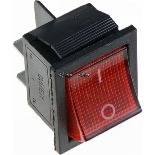 5 pcs Red Illuminated Large On-Off 4 PIN Rocker Switch 20A 125VAC 16A 250VAC DPST Car Dash