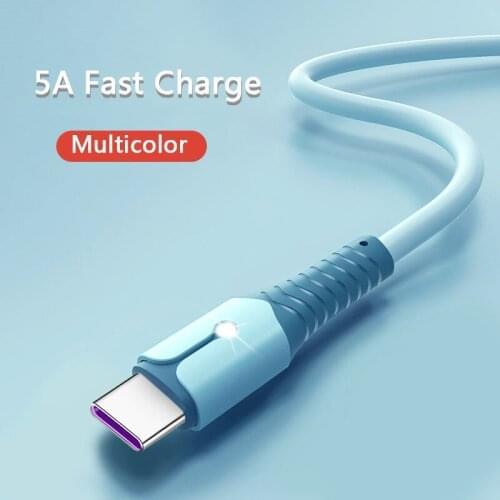 5A Super Fast Charge Type C USB Cable 0.25M 1M For Xiaomi USB C Data Cord For Huawei P40 Mate 30 For Samsung S20 Mobile Phone