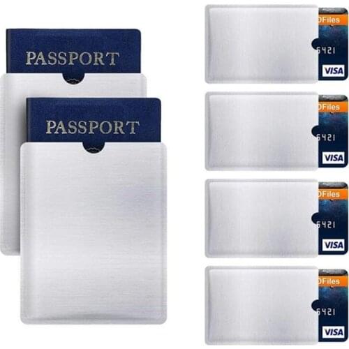 6 Pack RFID Blocking Sleeves Anti Theft RFID Card Protector RFID Blocking Sleeve Identity 4 Credit Card 2 Passport Wallet Pocket