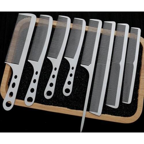 8 Styles Hairdresser Hair Stylist Special Stainless Steel Hair Cutting Comb Ultra-thin Male Hair Special Steel Comb Styling Tool