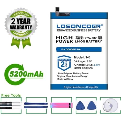 LOSONCOER Battery 5200mAh For DOOGEE S40 Battery Smart Phone