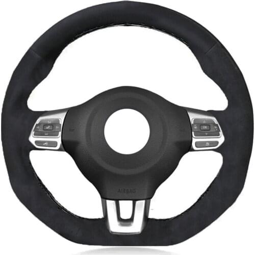 Car Steering Wheel Cover Black Alcantara Leather Suede for Volkswagen Golf 6 GTI MK6 VW Polo GTI Scirocco R Passat CC R-Line