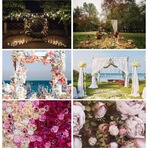 Wedding Ceremony Photography Backgrounds Flower Birthday Engagement Party Portrait Backdrops For Photo Studio Props 210410HKW-01