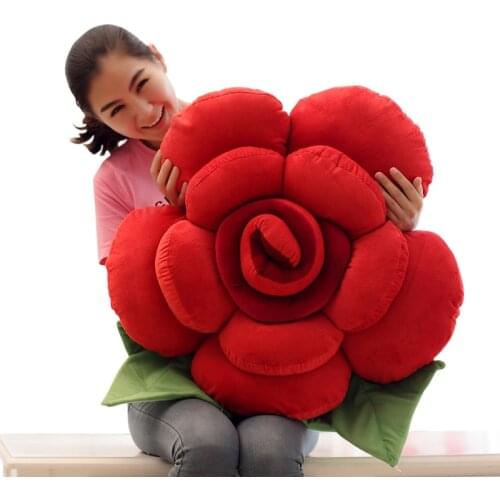 Giant colorful rose plush pillow creative sofa car bed cushion pillow flower toys for girl gift wedding decoration 35inch 90cm