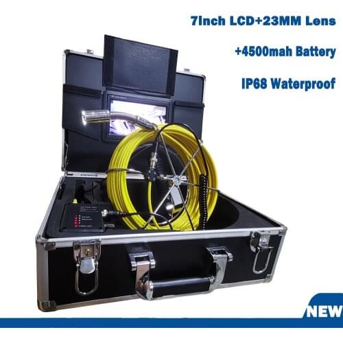 7Inch Pipe Inspection Camera 20/30/40/50M Sewer Camera with DVR 8GB Card Drain Industrial Endoscope 4500mAh Battery