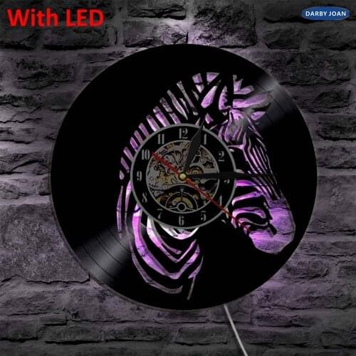 Beautiful Wild Horse Animal Farm Divine Vinyl Record Led Wall Light Modern CD Wall Decor Art Handmade Decorative Gift