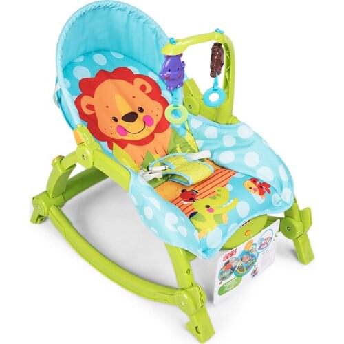 Newborn baby rocking chair, to appease baby sleep can sit can lie cradle, fold baby rocking chair with music