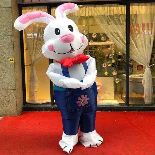 Rabbit Cartoon Doll Costume Inflatable Clothing Performance Walking Puppet Costume Creative Performance Props Fun Funny Stage