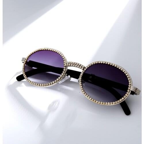 Round Sunglasses Women 2019 Sunglasses Men Rhinestone Vintage Sunglasses Luxury Retro Mens Sunglass Brand Designer Small Eyewear