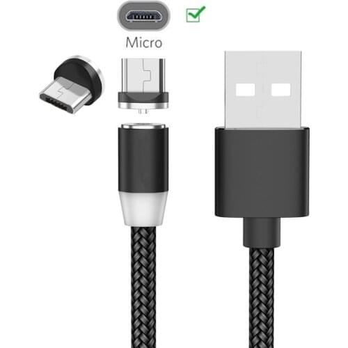 Magnetic Micro USB Cable Nylon Braided Magnet Charger For Samsung S6 J3 J5 J7 A10 Huawei P Smart Honor 7A 8A 8X 8C LG G3 G4S Q60