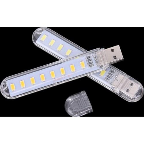 Hot Sale Mini USB LED Night Light 8LEDs 5V Bulb Cold White Lamp For Reading Gadget Notebook Power Bank Computer Laptop