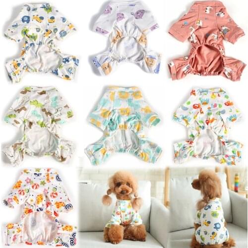 2021 New Dog Clothes Cute Animal Print Loungewear Spring Autumn Small Dog Teddy Bichon Poodle 4-legged Casual Puppy Pet Clothing