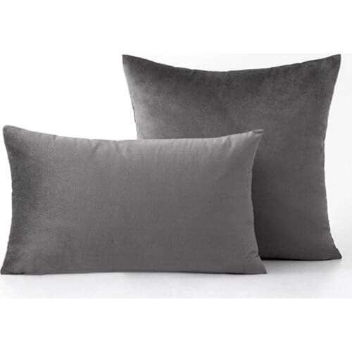 Solid Color Cushion Cover Simple Velvet Throw Pillow Case for Sofa Solid Home Decorative Pillowcase Car Seat Cushion Cover