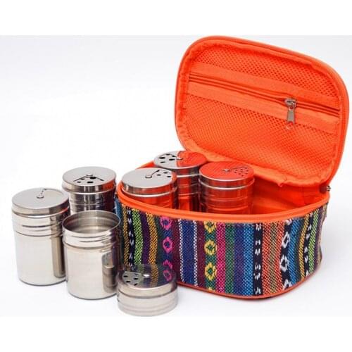 2021 New 7Pcs/Set BBQ Organizer Condiment Bottles Spice Cruets Seasoning Jar for Camping Durable Convenient Easy to Use