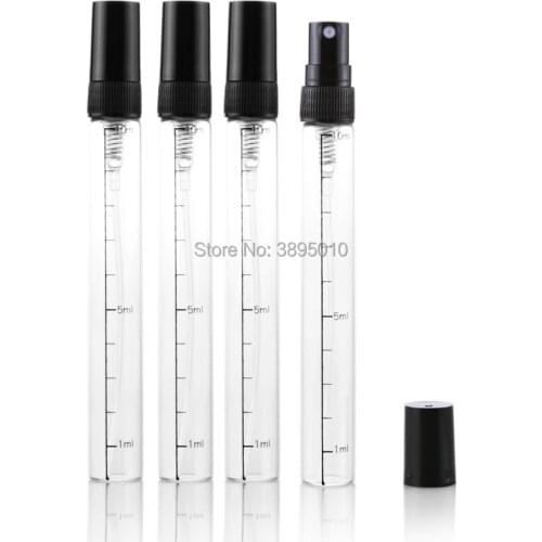 10ML Clear Glass Spray Bottle Mini Glass Sample Vial Perfume Split Charging Atomizer F476