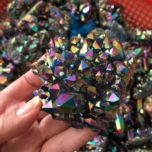 Rainbow Angel Aura Quartz Point Electroplated Crystal Cluster