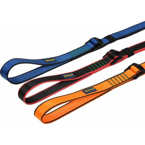 22KN Safety Connection Sling Belt Protection Rope for Kids Indoor Outdoor Rock Climbing Training Adjustable Length 80-130cm