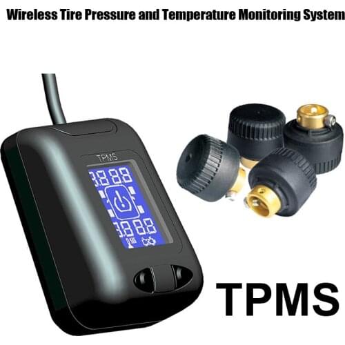 Tire Pressure Monitoring System Car TPMS with 4 pcs External Sensors high Low pressure high temperature warnings